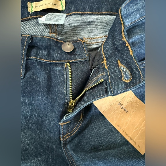 Piper’s Closet Bootcut Darkwash Jeans Juniors Sz 5 Made in USA Stretch NEW - Picture 7 of 15